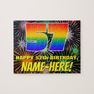 Puzzle 57e anniversaire : Feux d'artifice colorés et amus