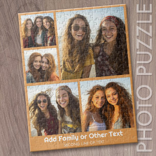 Puzzle 5 Collage de photos - Texte facultatif - Moderne m