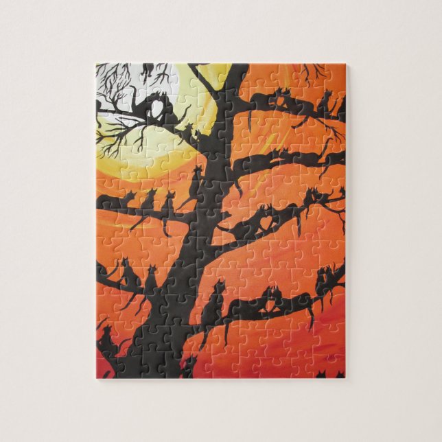 Puzzle 60 chats dans l'arbre d'amour (Vertical)