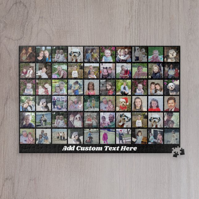 Puzzle 60 Grille de collage photo - Texte de script - noi (60 photo personalized puzzle - makes a great gift!)