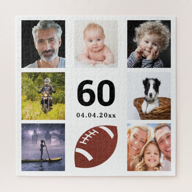 Puzzle 60e anniversaire 60 photo collage homme gars blanc (Vertical)
