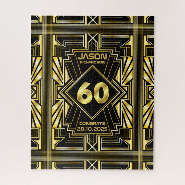 Puzzle 60e anniversaire Art Déco Gold Black Great Gatsby (Vertical)