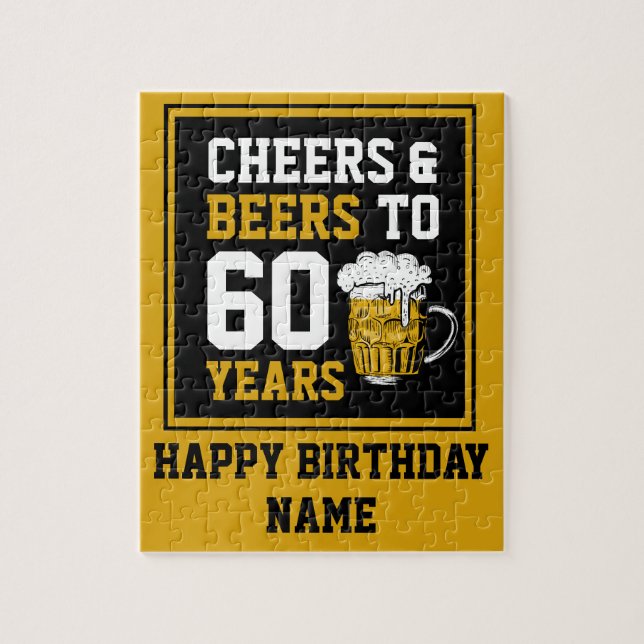Puzzle 60e anniversaire Cheers & Bières à 60 ans (Vertical)
