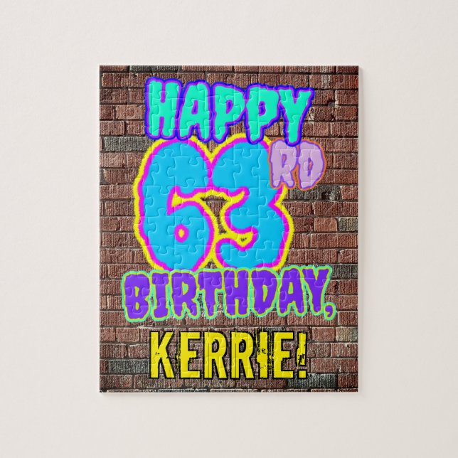 Puzzle 63e anniversaire ~ Amusant, Graffiti urbain inspir (Vertical)
