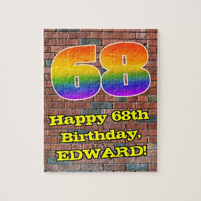 Puzzle 68e anniversaire : Arc-en-ciel amusant inspiré par (Vertical)