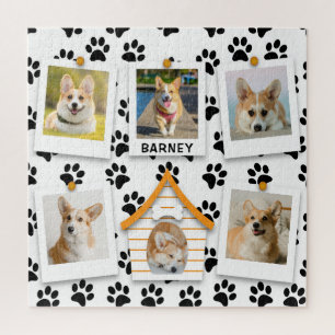 Puzzle 6 Photo Collage Ajouter Nom Chien House Empreintes