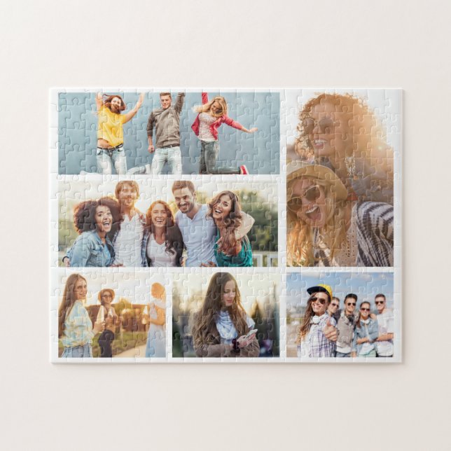 Puzzle 6 Photo Collage Modèle Personnaliser (Horizontal)