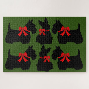 Puzzle 6 silhouette de Terrier Écossais noir /1014 pièces