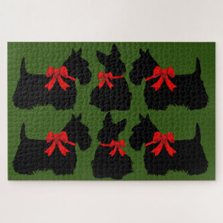 Puzzle 6 silhouette de Terrier Écossais noir /1014 pièces