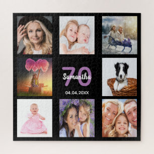 Puzzle 70e anniversaire 70 photo collage noir femme
