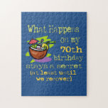 Puzzle 70th Birthday Party Dons. Que se passe-t-il sur mo<br><div class="desc">70th Birthday Party Dons. Ce qui se passe à mon 70e anniversaire reste secret, au moins jusqu'à ce que nous nous en remettions ! Amusants Tee - shirts et sweatshirts d'anniversaire pour la famille et les amis. Des thèmes de fête folle à la douce et sincère, nous avons tout. Trouvez...</div>