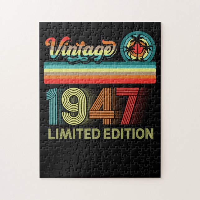 Puzzle 75e anniversaire Décorations Hommes 75 ans 1947 (Vertical)