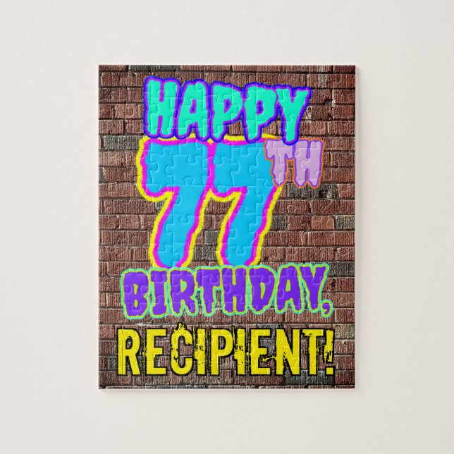 Puzzle 77e anniversaire ~ Amusant, Graffiti urbain inspir (Vertical)