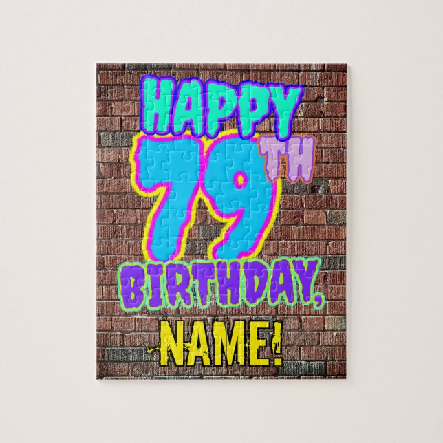 Puzzle 79e anniversaire ~ Amusant, Graffiti urbain inspir (Vertical)
