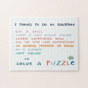 Puzzle 7 choses à faire dans l'isolement social typograph
