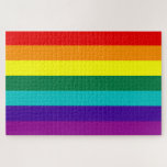 Puzzle 7 Stripes Rainbow Gay Pride<br><div class="desc">7 Stripes Rainbow Gay pride Flag Puzzle Version avec bande rose chaud enlevé en raison de l'indisponibilité du tissu rose chaud (1978-79).</div>