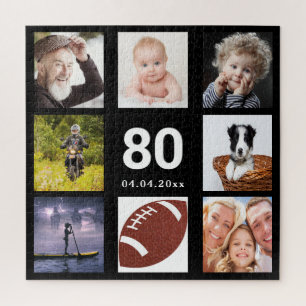 Puzzle 80e anniversaire 80 photo collage homme homme noir