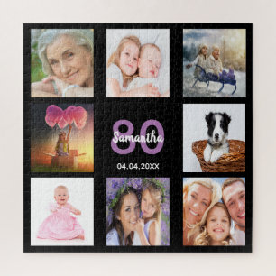 Puzzle 80e anniversaire 80 photo collage noir femme