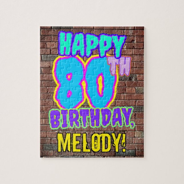 Puzzle 80e anniversaire ~ Amusant, Graffiti urbain inspir (Vertical)