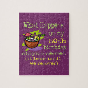 Puzzle 80e Anniversaire cadeaux de fête. Que se passe-t-i