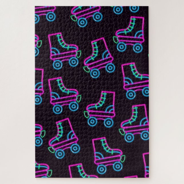 Puzzle 80s Neon Roller-skates (Vertical)