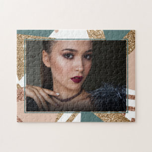 Puzzle 80s rétro Abstrait Photo les années 70 verte et