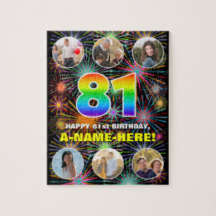 Puzzle 81e anniversaire : Arc en ciel amusant #, Nom pers
