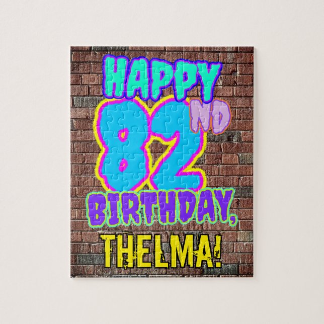Puzzle 82e anniversaire ~ Amusant, Graffiti urbain inspir (Vertical)