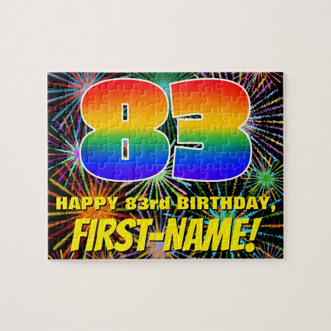 Puzzle 83e anniversaire : Feu d'artifice festif amusant e (Horizontal)