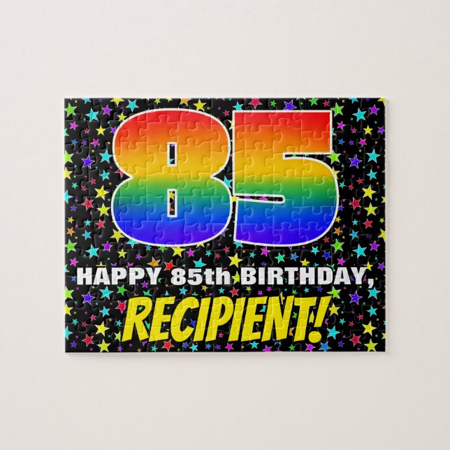 Puzzle 85e anniversaire — Amusant, Motif de terrain étoil (Horizontal)