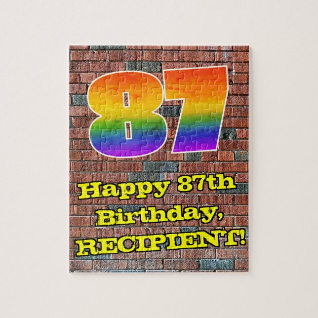Puzzle 87e anniversaire : Arc-en-ciel amusant inspiré par (Vertical)