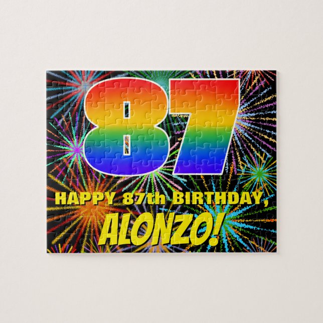 Puzzle 87e anniversaire : Feu d'artifice festif amusant e (Horizontal)