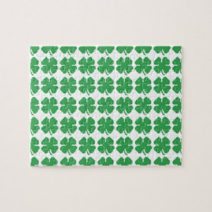 Puzzle 8 bits Pixel Lucky Four Leaf Clocher