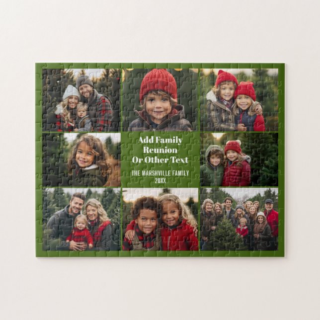 Puzzle 8 Collage de photos - Grille simple - Vert olive (Horizontal)