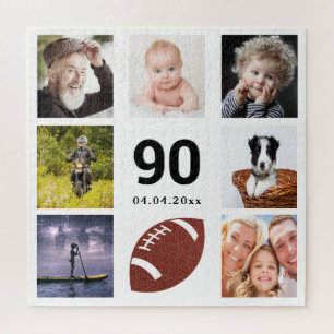 Puzzle 90e anniversaire 90 photo collage homme gars blanc