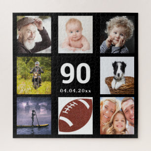 Puzzle 90e anniversaire 90 photo collage homme homme noir