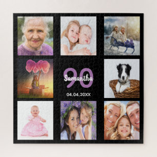 Puzzle 90e anniversaire 90 photo collage noir femme