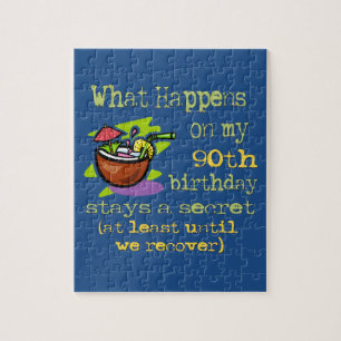 Puzzle 90e Anniversaire des cadeaux de fête. Que se passe