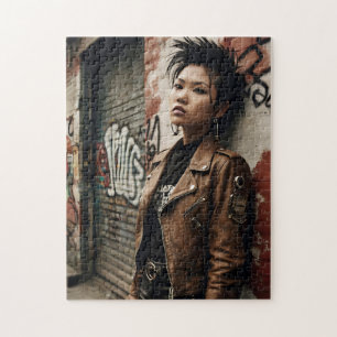 Puzzle 90s Punk Rock Asiatique femme Retro Rebel