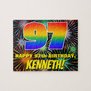Puzzle 97e anniversaire : Feu d'artifice festif amusant e