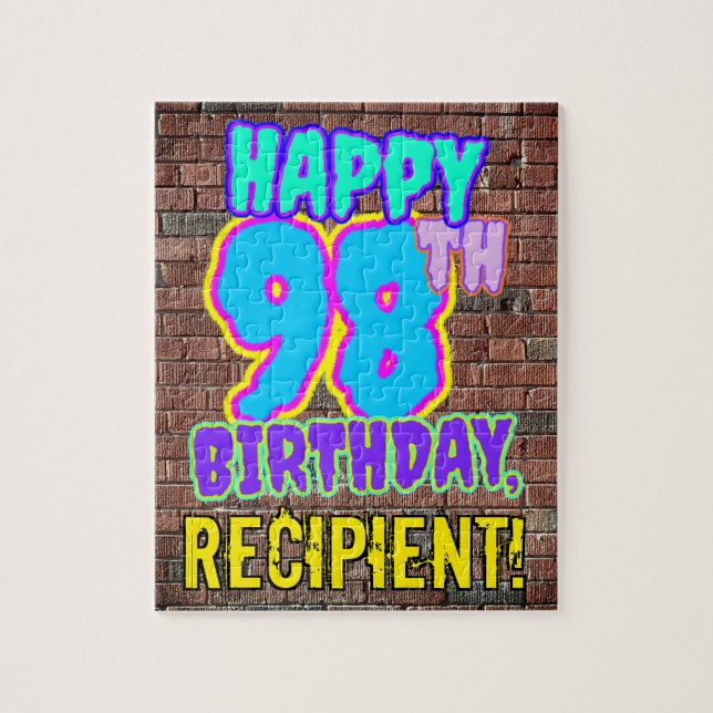 Puzzle 98e anniversaire ~ Amusant, Graffiti urbain inspir (Vertical)
