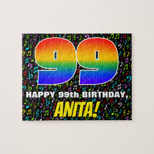 Puzzle 99e anniversaire — Symboles de musique amusante et