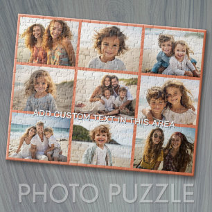 Puzzle 9 Collage de photos Minimaliste - Texte facultatif