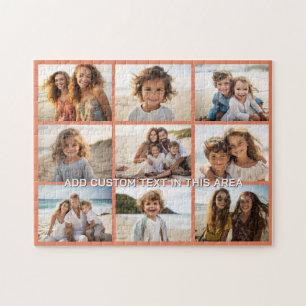Puzzle 9 Collage de photos Minimaliste - Texte facultatif