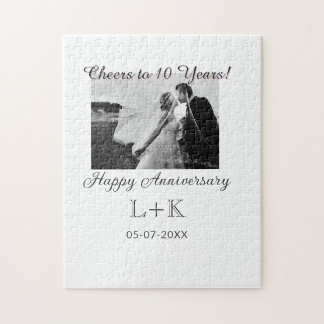Puzzle À 10 ans de mariage joyeux anniversaire ajoutez un (Vertical)