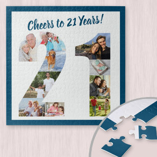 Puzzle À 21 ans, félicitations Collage de photos en forme