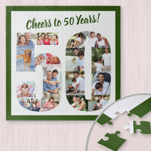 Puzzle À 50 ans, félicitations Collage de photos Carré Nu