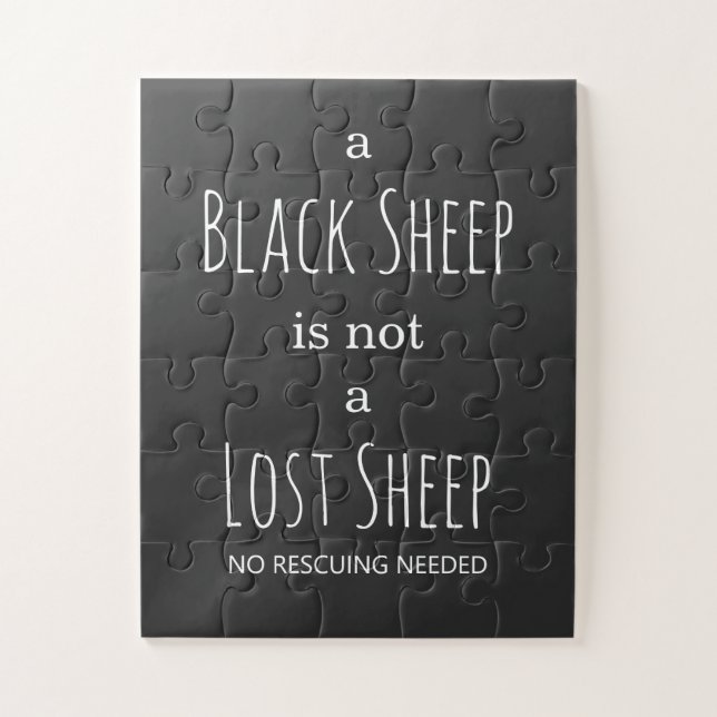 Puzzle A Black Sheep is Not a Lost Sheep No Rescuing (Vertical)