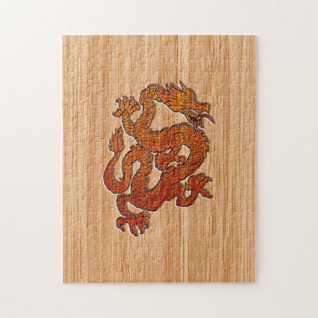 Puzzle A Dragon in oriental Bamboo (Vertical)