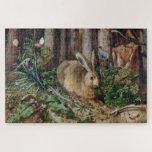 Puzzle A Hare in the Forest - Hans Hoffmann<br><div class="desc">A Hare in the Forest (1585). Colored illustration by Hans Hoffmann,  leading representative of the Dürer Renaissance,  spécialiste en color d'eau et études de nature dorée.</div>